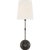 Wyatt 20" Sconce in Bronze with Linen Shade Designer: Suzanne Kasler Finish: Bronze Height: 20" Width: 6.25" Extension:...