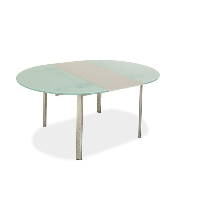 Modern Glass Dining Table with Silver-Colored Frame from Calligaris For Sale - Image 3 of 10