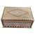 Gold Indian Rosewood Jewellery Box with White Floral Inlay For Sale - Image 8 of 8