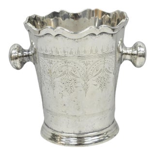 Antique Silver Plated English Regency Style Champagne Chiller Ice Bucket, India For Sale