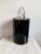 Mid-Century Modern Black Vinyl & Brass Standing Ice Champagne Bucket For Sale - Image 10 of 10