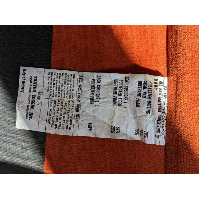 Mid 20th Century Milo Baughman for Thayer Coggin Orange Cube Chair For Sale - Image 9 of 16