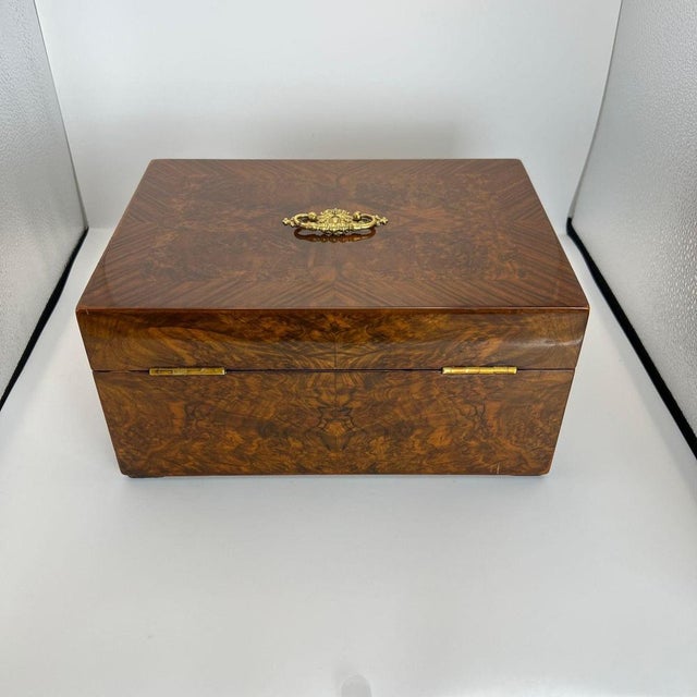 Wood Late Biedermeier Box in Walnut and Walnut Burl, Austria, 1850s For Sale - Image 7 of 18