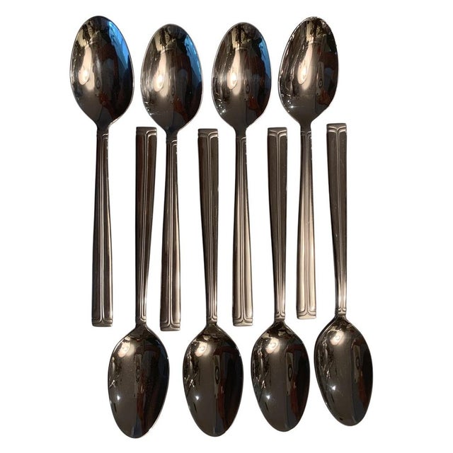 Metal Mikasa Parallels Stainless Flatware Set Sevice for Eight - 40 PCS Plus Divider For Sale - Image 7 of 10