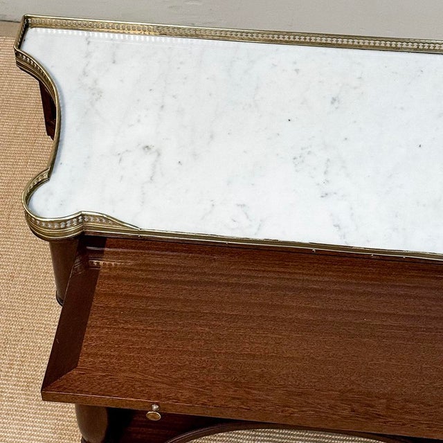 Antique French Directoire Mahogany Console With Carrara Marble Top For Sale - Image 15 of 17