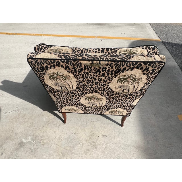 Brown 1980s French Chippendale Style Faux Bamboo Lounge Chair For Sale - Image 8 of 8