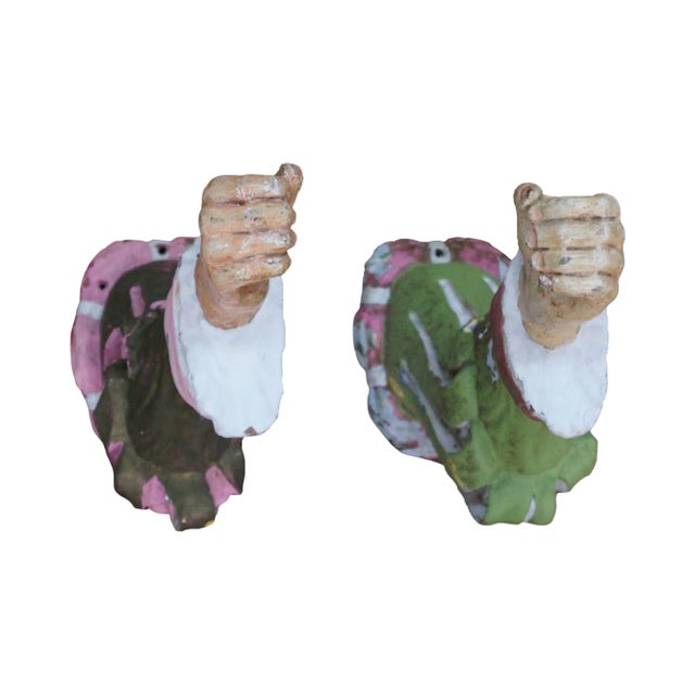 Vintage Italian Carved Wood Display Arms - A Pair For Sale