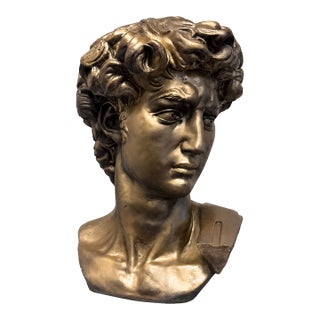The Uncrowned King | Cast Stone David Bust, Styled After Michelangelo For Sale