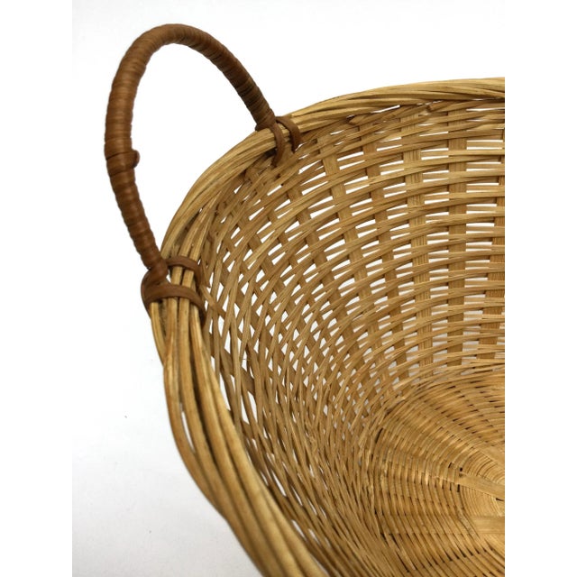 Vintage Hand Woven Fruit Flower Wicker Basket For Sale - Image 4 of 13