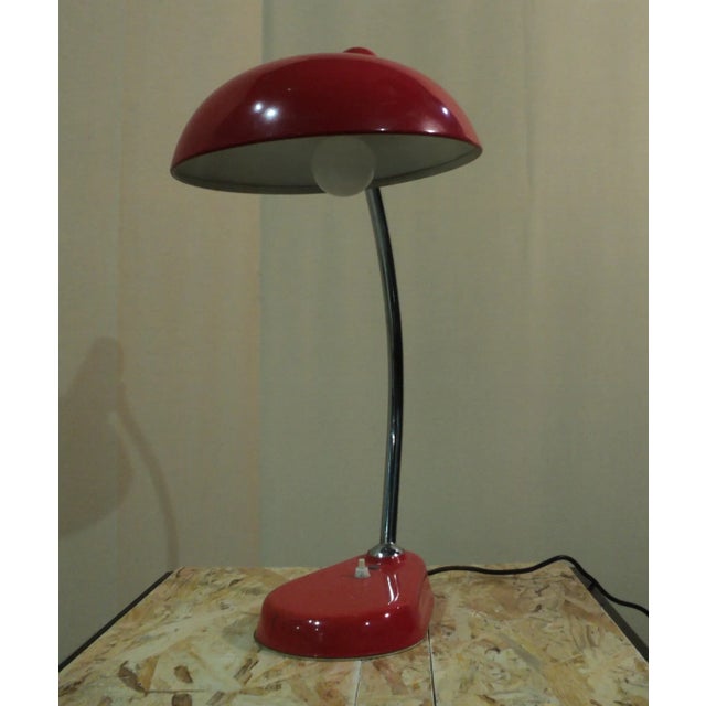Adjustable Steel and Enamel Table Lamp from Seminara Torino, 1950s For Sale - Image 4 of 8