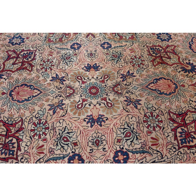 Navy Blue Antique Persian Kirman Rug For Sale - Image 8 of 8