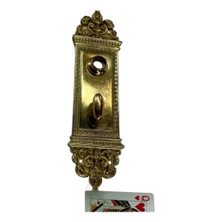Doorknob Back Plate Entry Antique Victorian / Edwardian Cast Bronze Altena For Sale