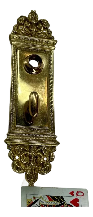 Doorknob Back Plate Entry Antique Victorian / Edwardian Cast Bronze Altena