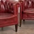 Pair of 20th Century Danish Red Vintage Leather Barrel Back Club Chairs For Sale - Image 10 of 12