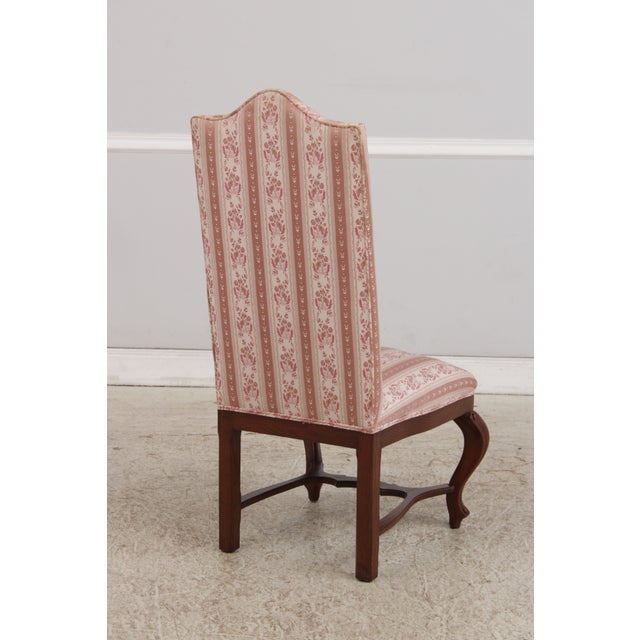 Wood Pair of High Back Upholstered Chairs For Sale - Image 7 of 17