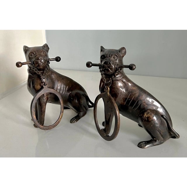 Mid 20th Century Bronze Boxer Dog Holding an Oval Picture Frame Bookends - A Pair For Sale In Los Angeles - Image 6 of 10