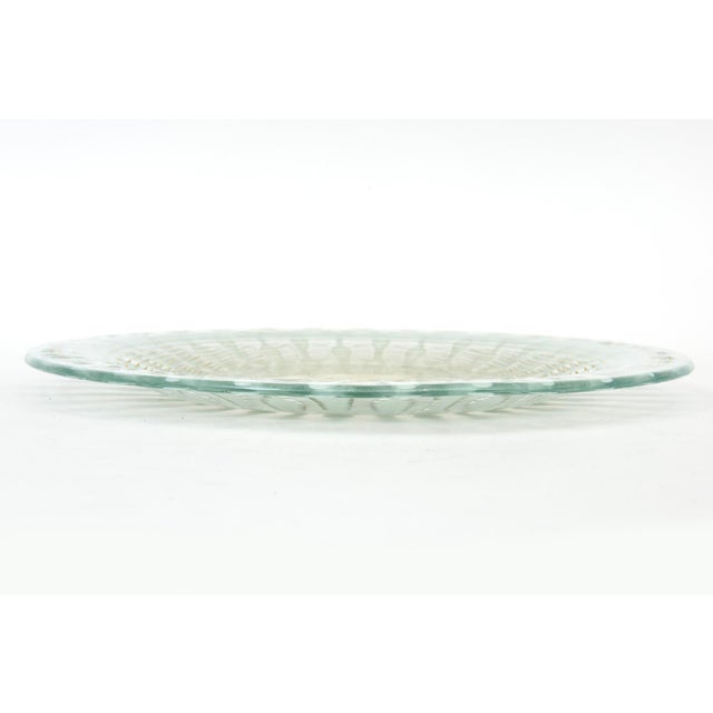 Mid-Century Modern Vintage Higgins Signed Fused Glass Platter or Charger Radiating Gold Spokes 1960's MCM For Sale - Image 3 of 11