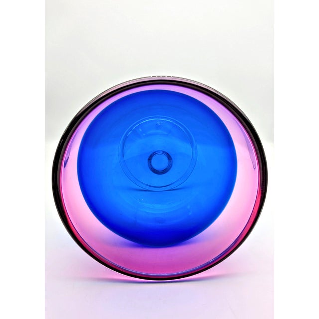 Mid-Century Modern Vintage Studio Glass Footed Bowl by Wilke Adolfsson, Sweden, 1986 For Sale - Image 3 of 5