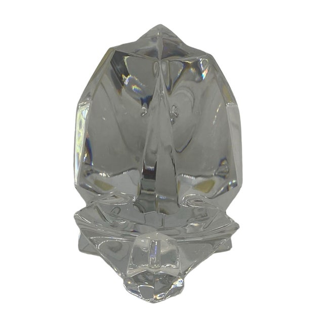 Baccarat Crystal Large 6” Orgami Elephant Figurine With Original Red Foam Cushioned Box. Part of the Origami Collection,...