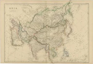 Map of Asia from W.G. Blackies, 1859