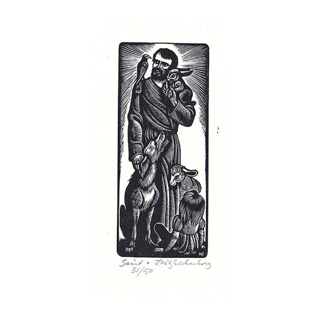 Fritz Eichenberg Saint Francis Wood Engraving For Sale