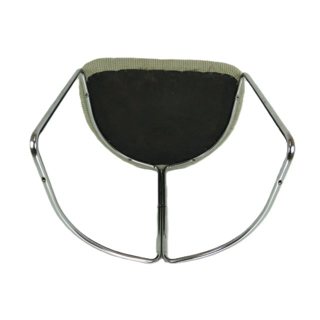 Vintage Chrome and Corduroy Vanity Stool For Sale - Image 9 of 9