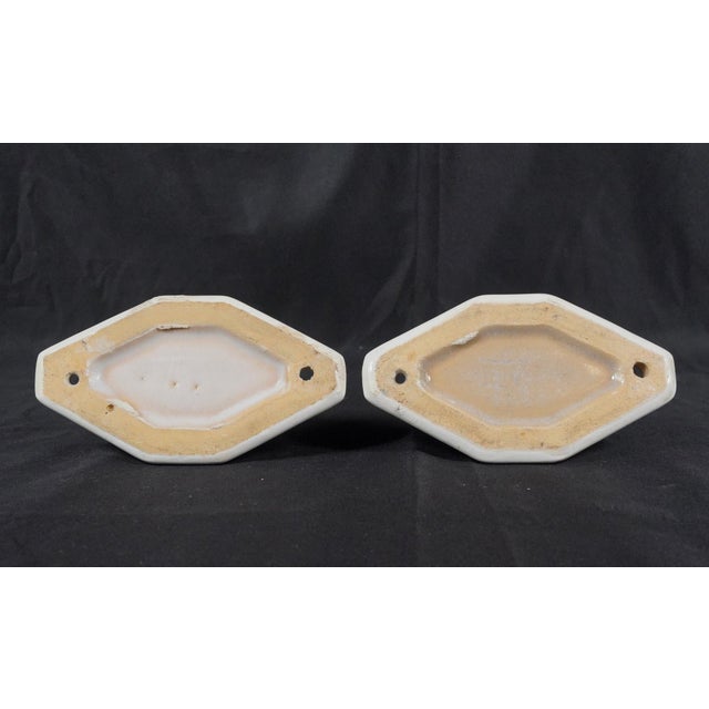Ceramic Pair of Vintage European White Ceramic Towel Bar Brackets For Sale - Image 7 of 7