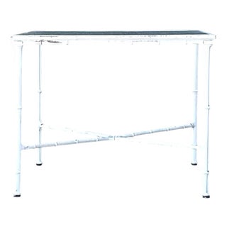 Vintage Brown Jordan “Calcutta” Metal and Glass Patio Side Table For Sale
