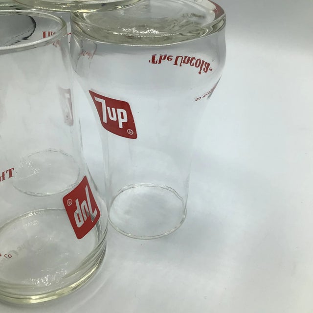 Vintage 1970’s “The Uncola” 7up Upside Down Glasses-Set of 4 For Sale - Image 4 of 13