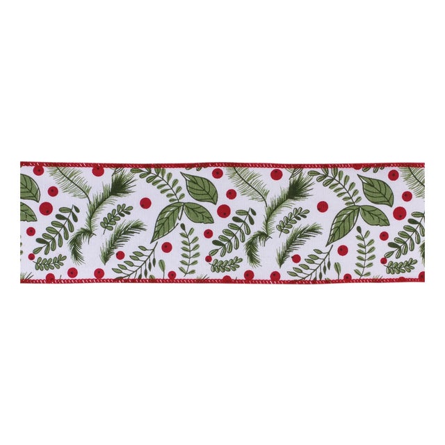 Holiday Foliage Ribbon 4" x 10 yds. For Sale