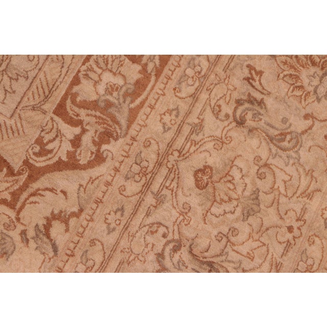 Floral 1990's Pak-Persian Tan/Brown Wool Rug - 8'1'' X 10'3'' For Sale In New York - Image 6 of 9