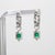 Colombian Emerald Earrings With Earth-Mined Diamond Accents: Solid 14k Gold, Pair For Sale In Columbus - Image 6 of 7
