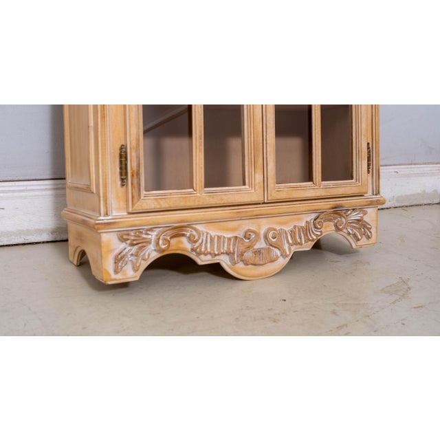 1970s Italian Style Carved 2 Door Hanging Wall Cabinet For Sale - Image 14 of 17