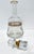 Italy Decanter Glass 1960s W/ Stopper & Sticker Gold Trim Etched Floral Pattern For Sale - Image 4 of 10