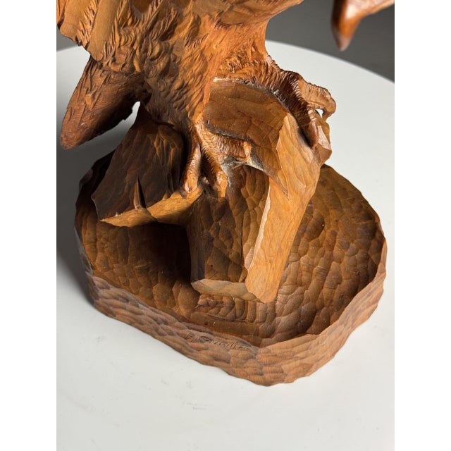 Black Forest Carved Wood Eagle Figurine For Sale - Image 12 of 13