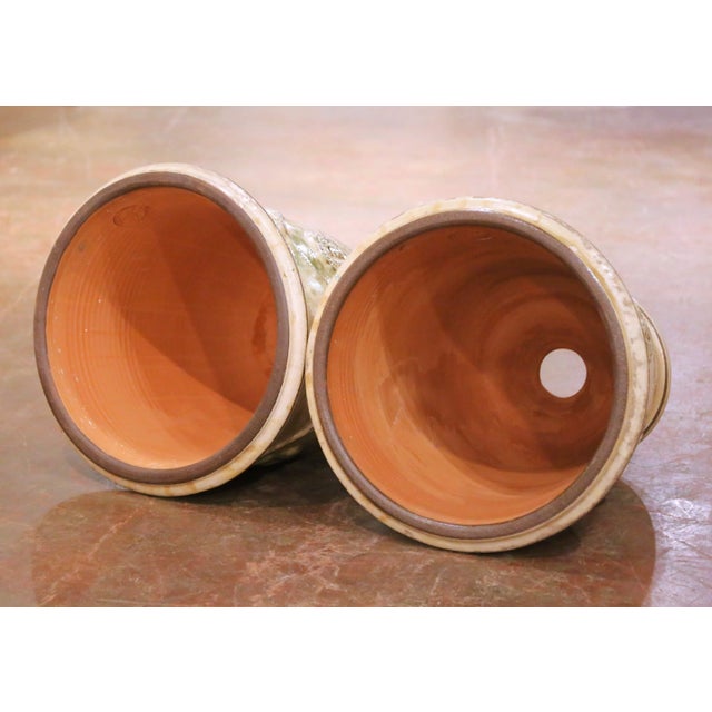 Pair of French Antiqued Anduze Terracotta Garden Vases From Terre Figuière For Sale - Image 10 of 12