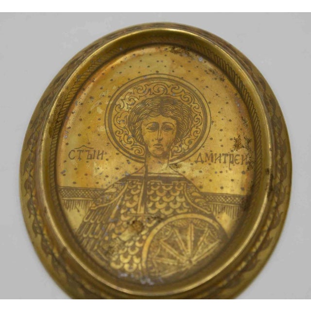 Gilt Porcelain Plaques, Early 20th Century, Set of 2 For Sale - Image 5 of 6