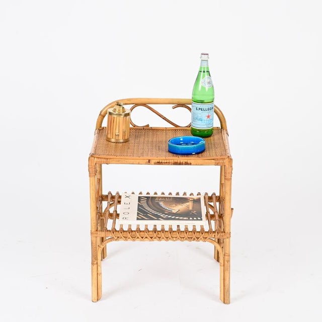 French Riviera Nightstands in Bamboo and Rattan by Franco Albini, 1960s, Set of 2 For Sale - Image 6 of 17