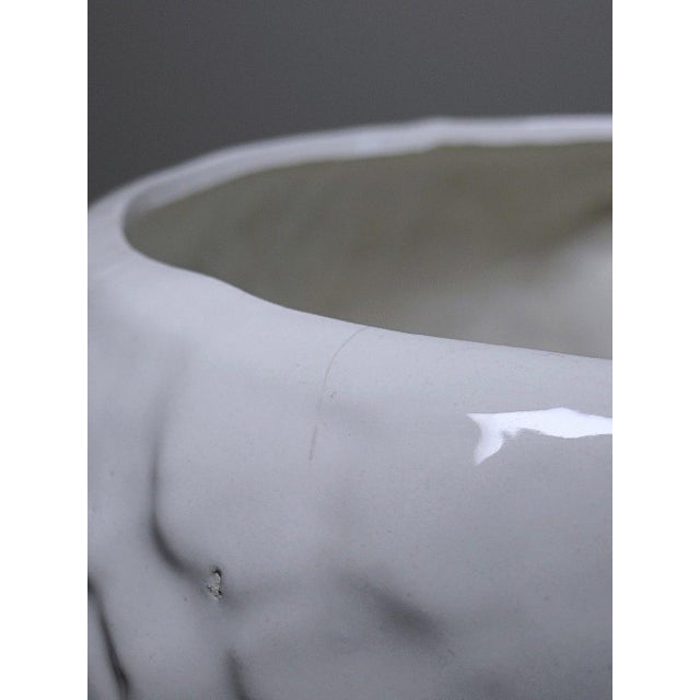 Large Vintage Italian White Earthenware Owl Head Cachepot, 1960s For Sale - Image 15 of 18