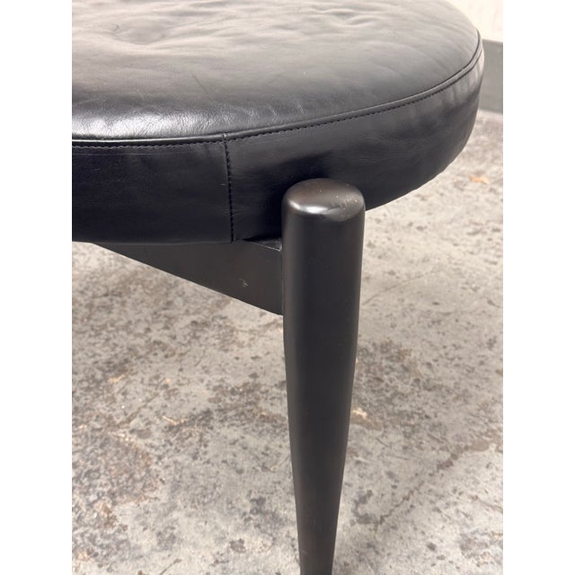 Black Room & Board Murphy Leather Ottomans, Pair For Sale - Image 8 of 12