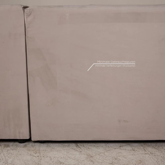 Velvet Fabric Corner Sofa in Cream from Studios Beluga For Sale - Image 5 of 11