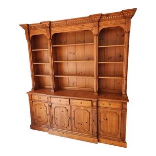 Late 20th Century Hickory Chair Pine Bookcase and Cabinet For Sale