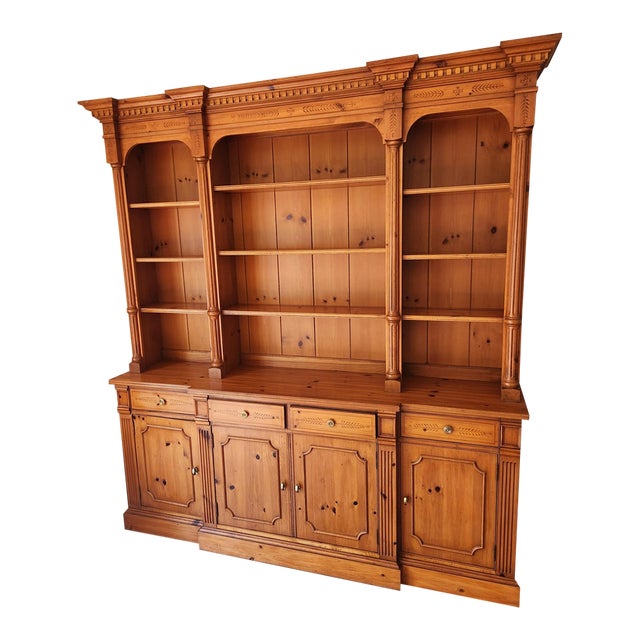 Late 20th Century Hickory Chair Pine Bookcase and Cabinet For Sale