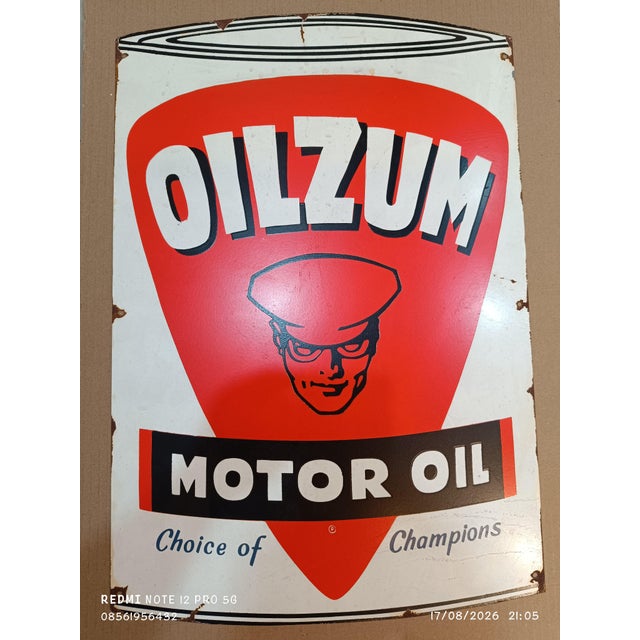 Oilzum Sign Advertising Steel Plate Reproduction For Sale - Image 4 of 9