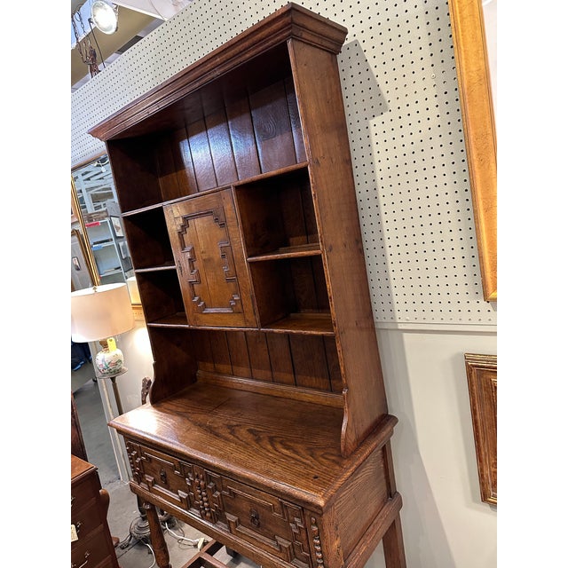 Antique English Oak Welsh Cupboard For Sale - Image 4 of 11