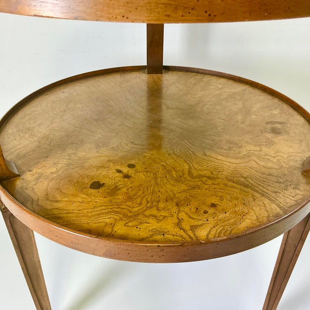 1980s 1980s Vintage Neoclassical English Traditional Baker Furniture Burlwood Drinks Table For Sale - Image 5 of 12