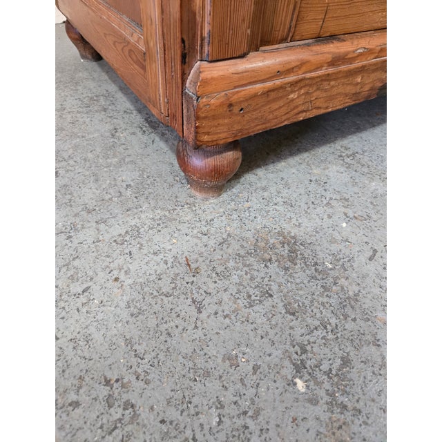 19th Century European Provincial Pine Farmhouse Sideboard Cabinet For Sale - Image 9 of 9
