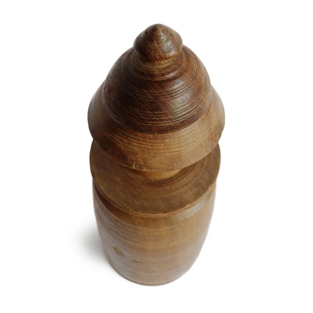 Farmhouse Old Tekhi Wood Storage Jar For Sale - Image 3 of 5