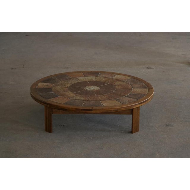 Mid-Century Danish Wood Coffee Table with Ceramic Tile Top by Tue Poulsen, 1970s For Sale - Image 13 of 18