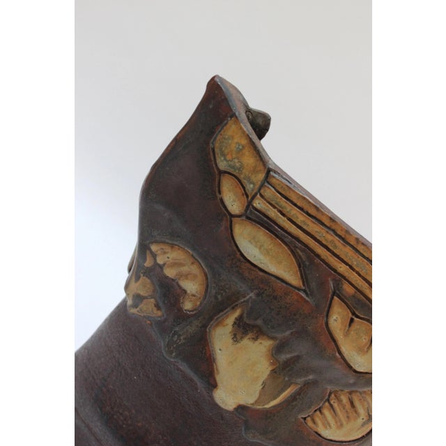 Vintage Studio Stoneware Sculptural Vase For Sale - Image 11 of 13
